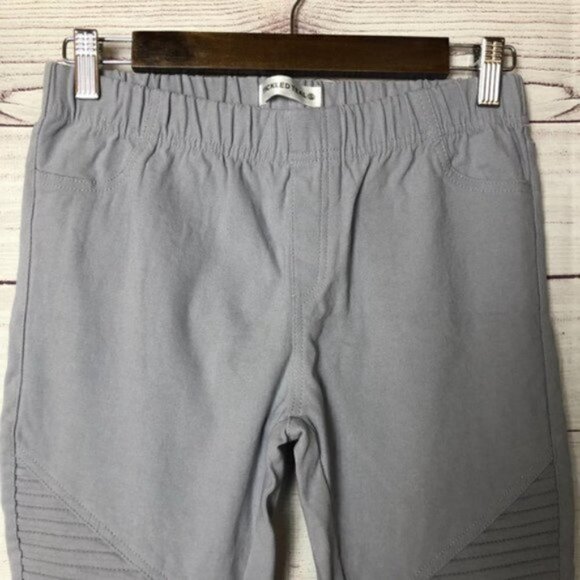 Boutique Tickled Teal Gray Ankle Zip Moto Leggings S - Picture 4 of 5